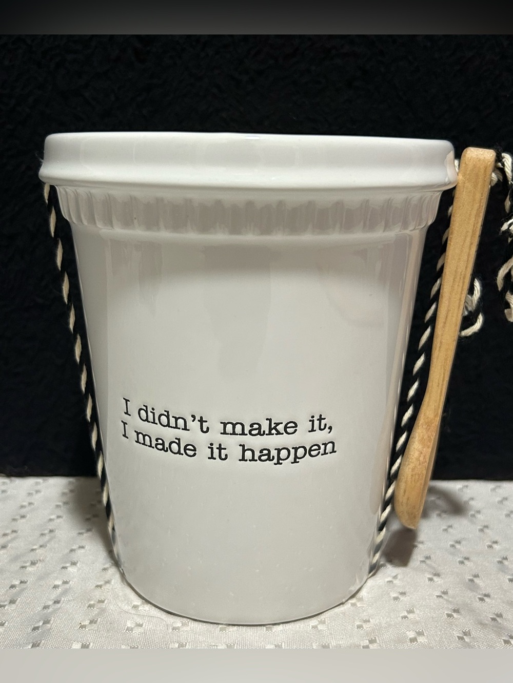 Mud Pie Lg Store Bought Container Set Container 32 Oz Spoon 5"